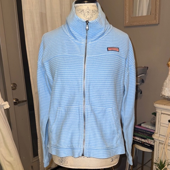 Vineyard Vines Jackets & Blazers - Vineyard Vines Women's Blue Striped Zipper Jacket Pullover light jacket